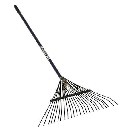 Perfectpatio Steel Lawn Rake, 24 Tines, 54 in L Fiberglass Handle PE3985786